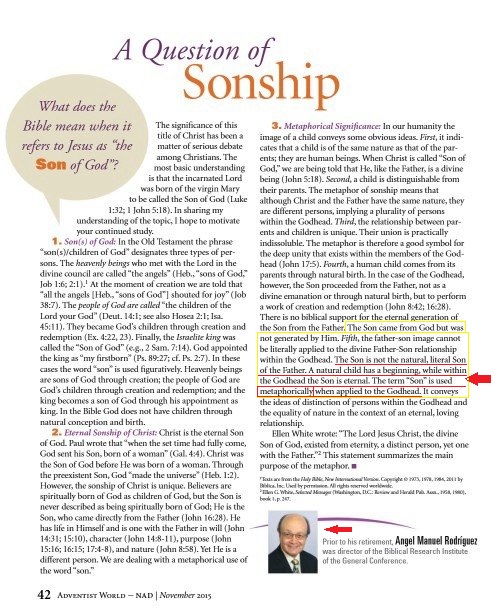 Adventist World November 2015 A Question of Sonship page 42