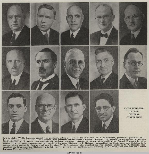 Nathaniel Carter Wilson, N. C. Wilson, pictured among vice-presidents of the General Conference