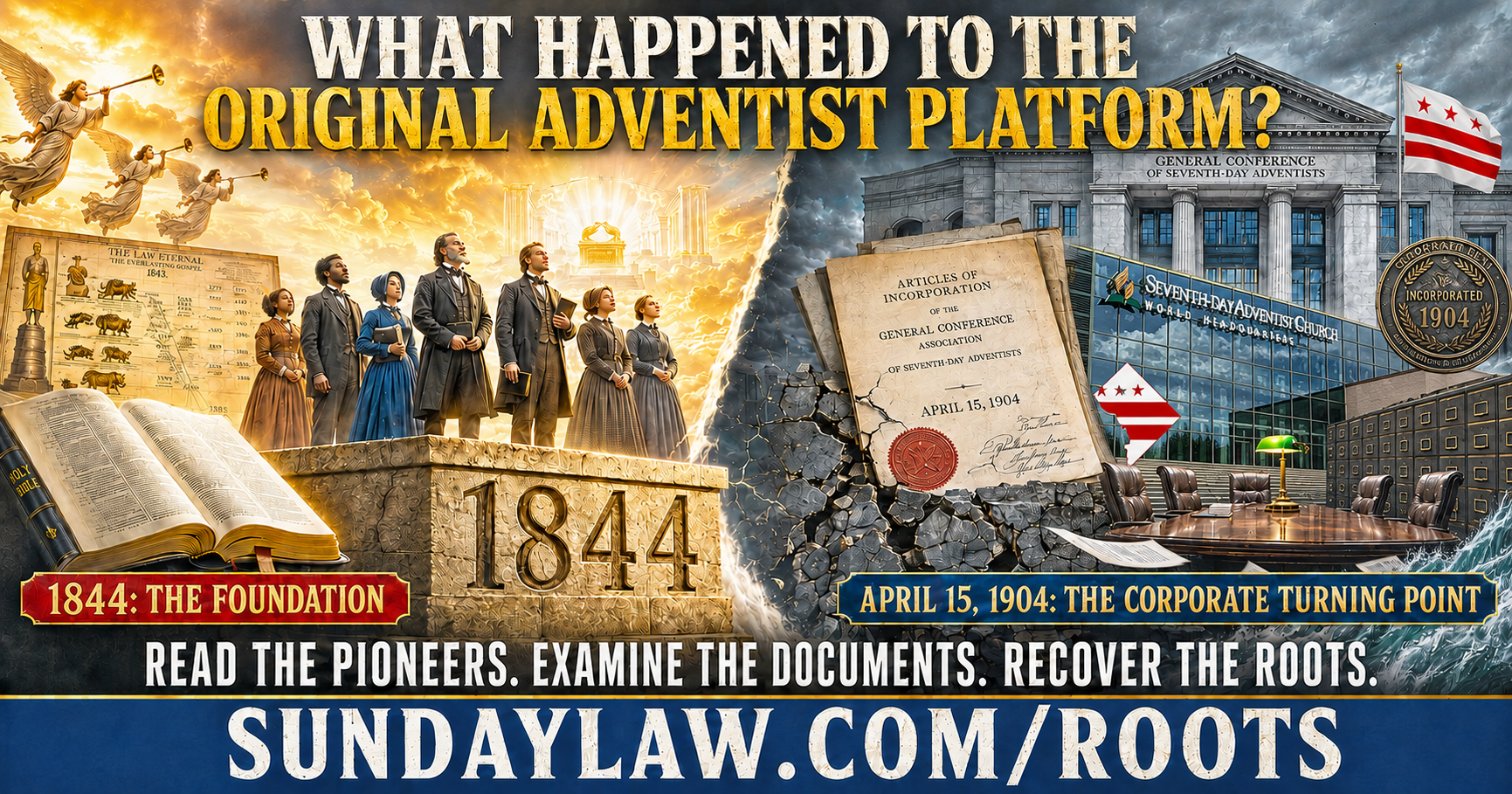 Original Adventist platform from 1840-1850 and April 15, 1904 corporate turning point