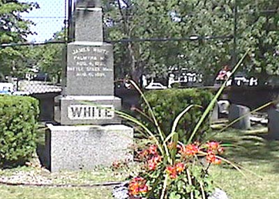 James Springer White grave and headstone at the White family plot, Oak Hill Cemetery