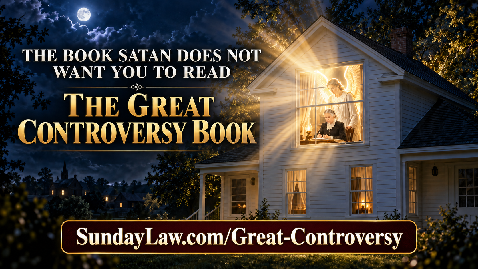 The Great Controversy Between Christ and Satan — first published 1858 — the book Satan does not want you to read, featuring Ellen G. White